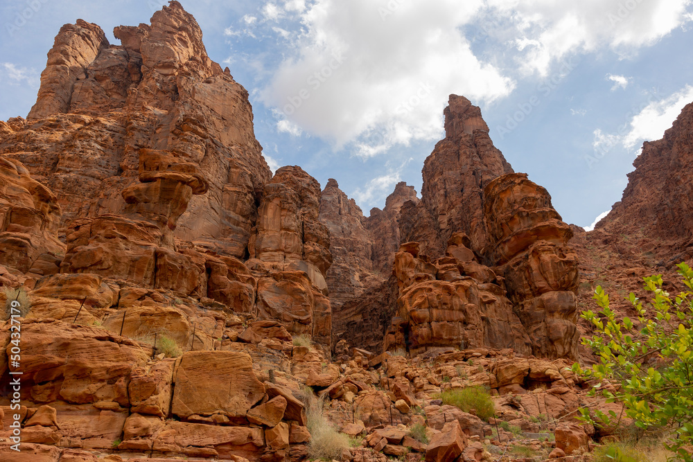 Wadi Al Disah valley views in Tabuk region of western Saudi Arabia