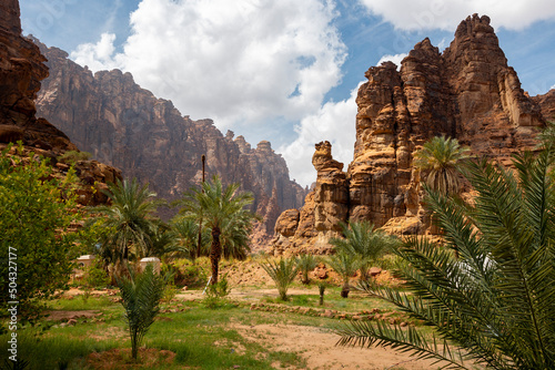 Wadi Al Disah valley views in Tabuk region of western Saudi Arabia photo