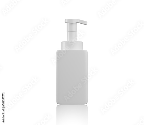 Liquid Soap. cosmetics white Plastic Bottle. Blank white mockup plastic bottle for cosmetic product isolated on white background. 3d render illustration