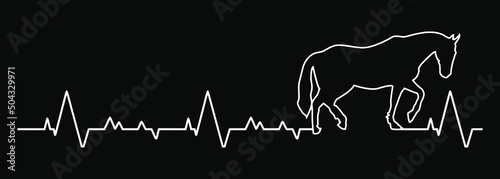 Heartbeat pulse line with horse.