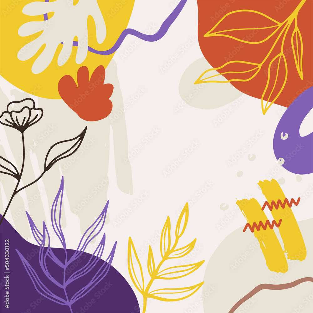 Trendy abstract square art templates with floral and geometric elements. Suitable for social media posts. Elegant continuous line drawing. Minimal Set of abstract creative universal artistic templates Trendy abstract square art templates with floral and geometric elements. Suitable for social media posts. Elegant continuous line drawing. Minimal Set of abstract creative universal artistic templates