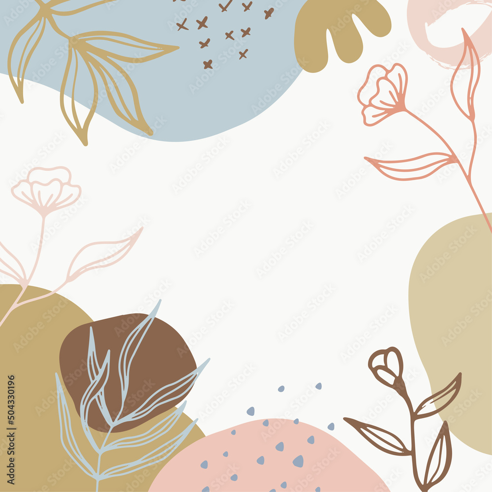 Set of organic minimal trendy square template with space for text. Contemporary vector floral Illustration for posters, invitation, banners and social media stories wallpapers and post Set of organic minimal trendy square template with space for text. Contemporary vector floral Illustration for posters, invitation, banners and social media stories wallpapers and post