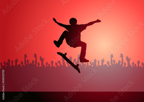 Skateboarder people silhouettes