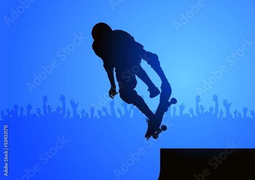 Skateboarder people silhouettes
