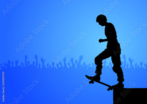 Skateboarder people silhouettes