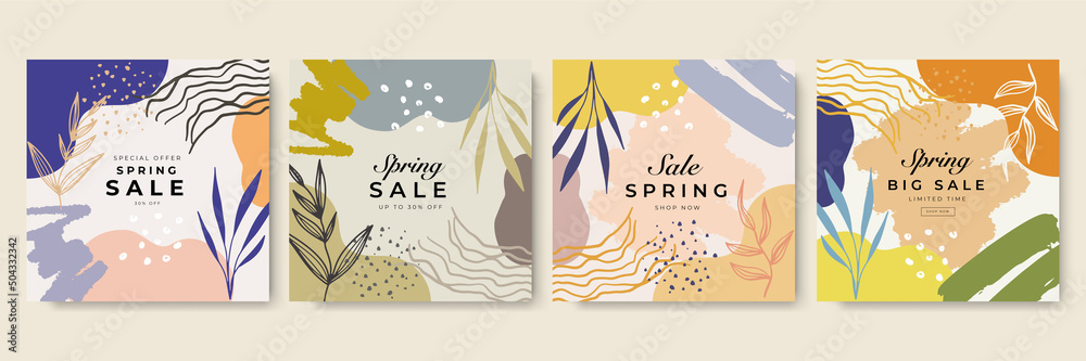 Tropical golden leaves vector illustration set. Exotic luxury abstract ...