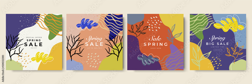 Tropical golden leaves vector illustration set. Exotic luxury abstract ...