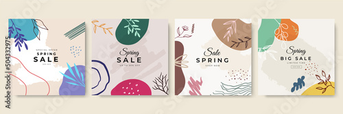 Set of abstract creative universal artistic templates.