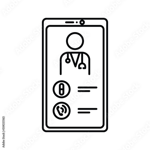Black line icon for Telemedicine