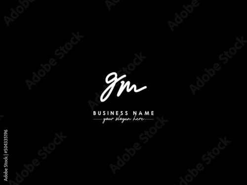 Letter GM Signature Logo, Signature Gm mg Logo Icon Vector For Company photo