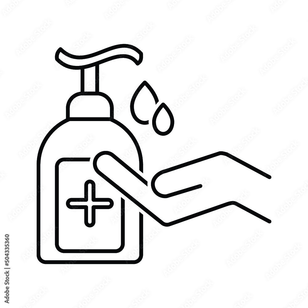 Black line icon for Sanitizer Black line icon for Sanitizer