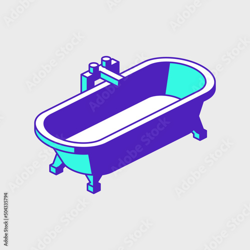 Bath tub isometric vector icon illustration