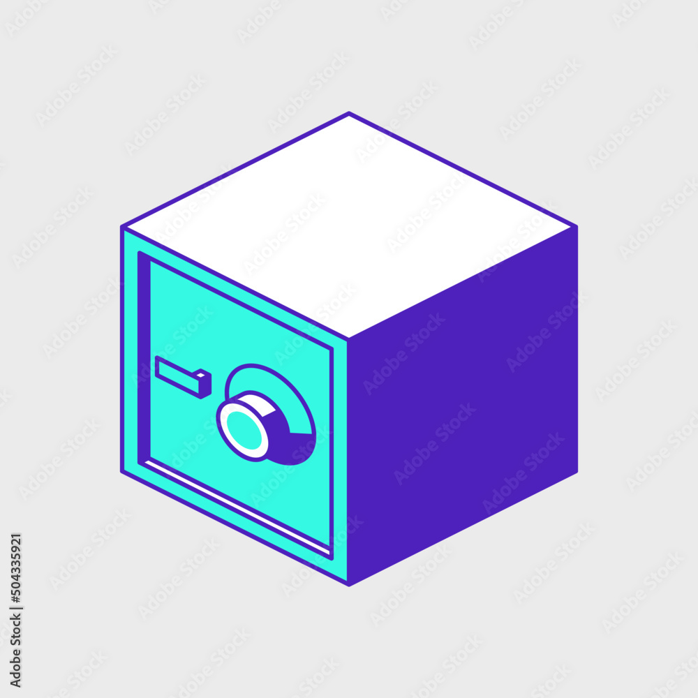 Protective safe isometric vector icon illustration Protective safe isometric vector icon illustration