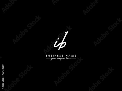 Creative IB Signature Logo, Signature Ib bi Letter Logo Icon Vector For a Modern Business