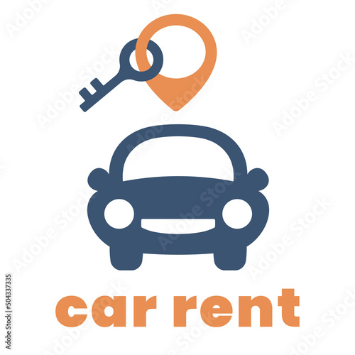 Car sharing logo. Rent a car service icon. Carpool icon.