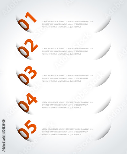 Abstract ellipse shadow infographics scheme business education presentation with place for text 3d template vector illustration. Realistic information steps options presentation visualization