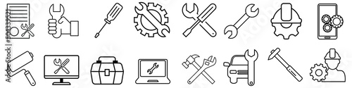 Repair icon vector set. tool illustration sign collection. Service center symbol.