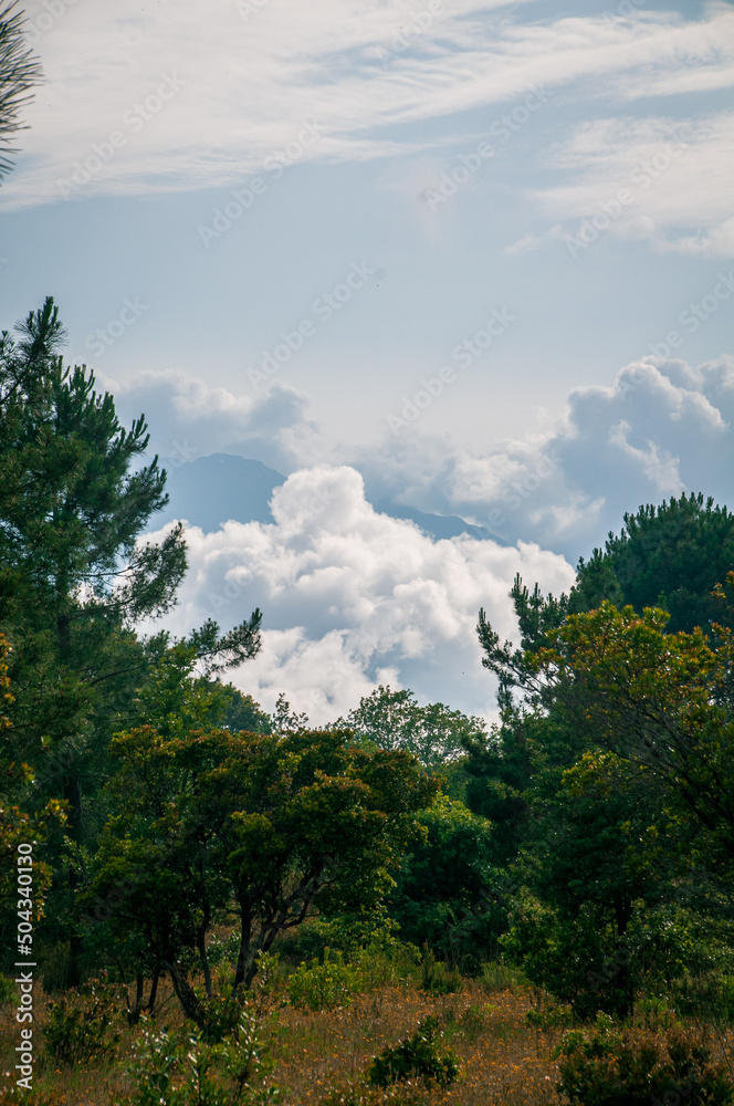 clouds over mountain