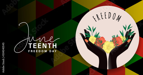 Juneteenth Free-ish Since June 19, 1865. Freeish Design of Banner. Black Lives Matter. Vector logo Illustration. Juneteenth Independence Day. Freedom or Emancipation day. Annual american holiday