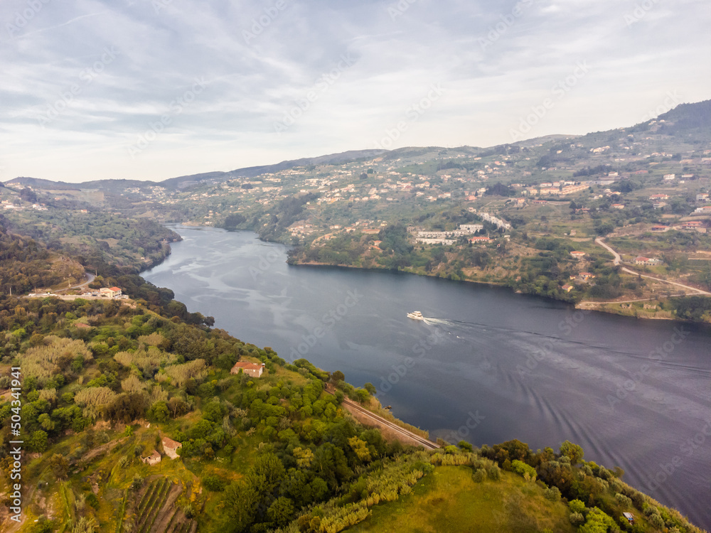 Douro valley in wine region with the famous douro river. Portugal 