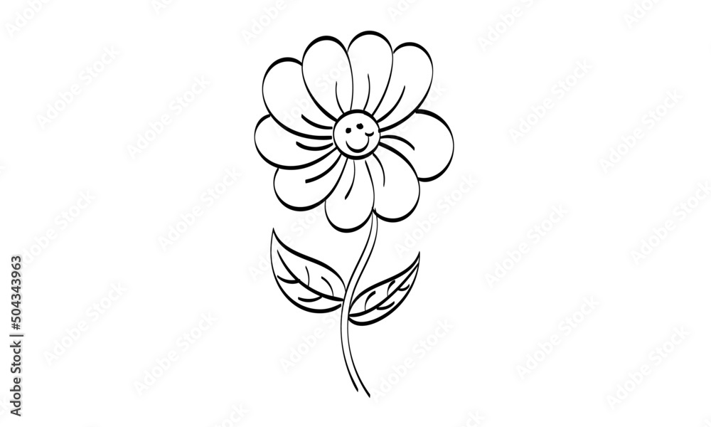 Black silhouettes, flowers and herbs isolated on white background. Hand drawn sketch flower Black silhouettes, flowers and herbs isolated on white background. Hand drawn sketch flower