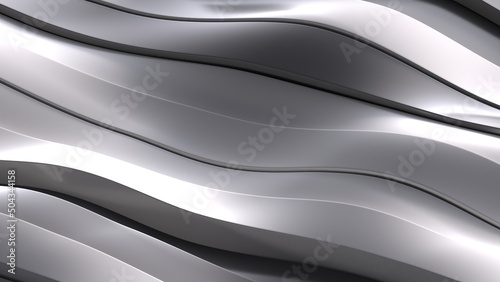 Minimalist premium abstract gray, and silver line wave pattern. Layered shine design geometry elements for presentation design. Suit for corporate, business, seminar, talks, institution. 3D render