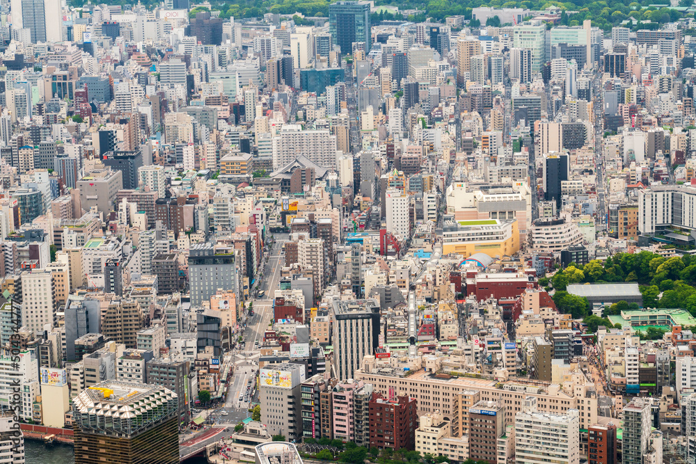空から見た大都会東京