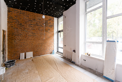 Background image of construction site or building house, copy space photo