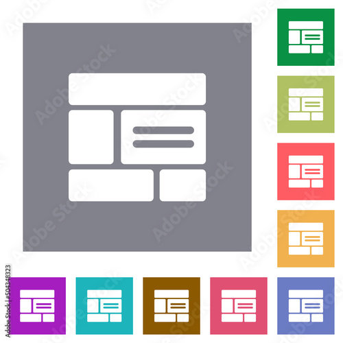 Web layout solid square flat icons