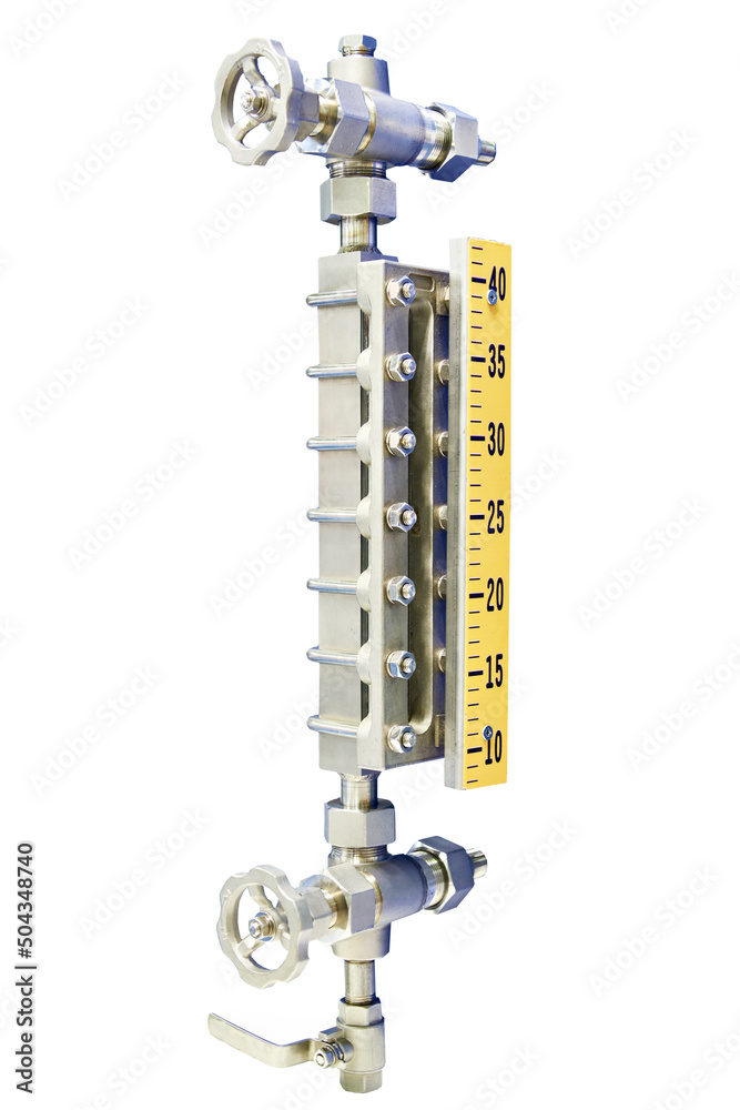 Naklejka premium Level meter with a scale isolated white