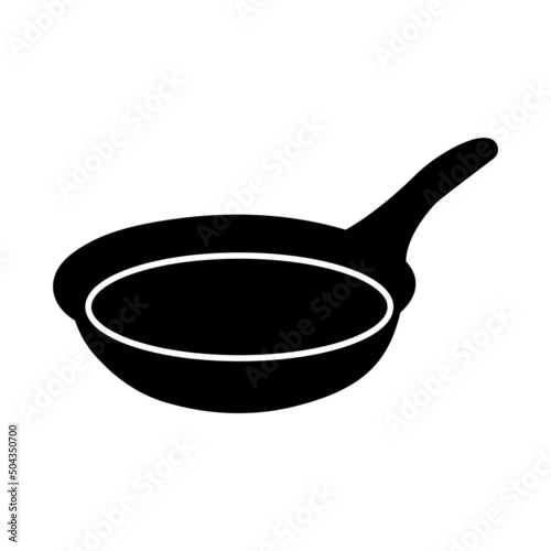 Frying pan flat icon, black and white flat line art, vector illustration of pan silhouette, Cooker Icon Set - An amazing collection of icons for your next project.