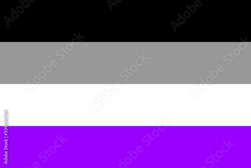 Vector Asexual Pride Flag. LGBT community symbol. Sexual minorities identity