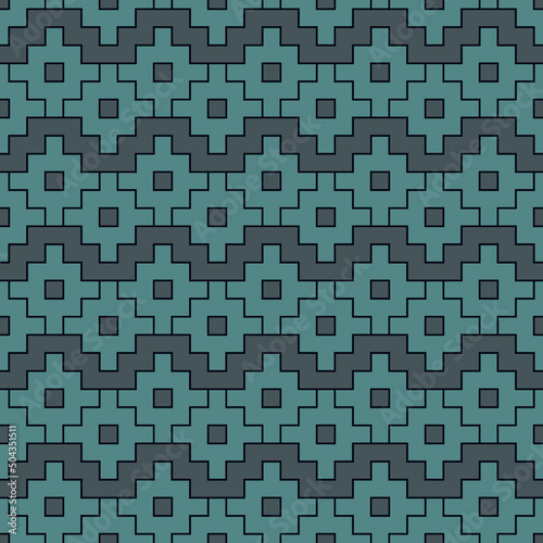 Chakana inca crosses seamless pattern. Ethnic embroidery print. Ornamental folk wallpaper. Native american ornament