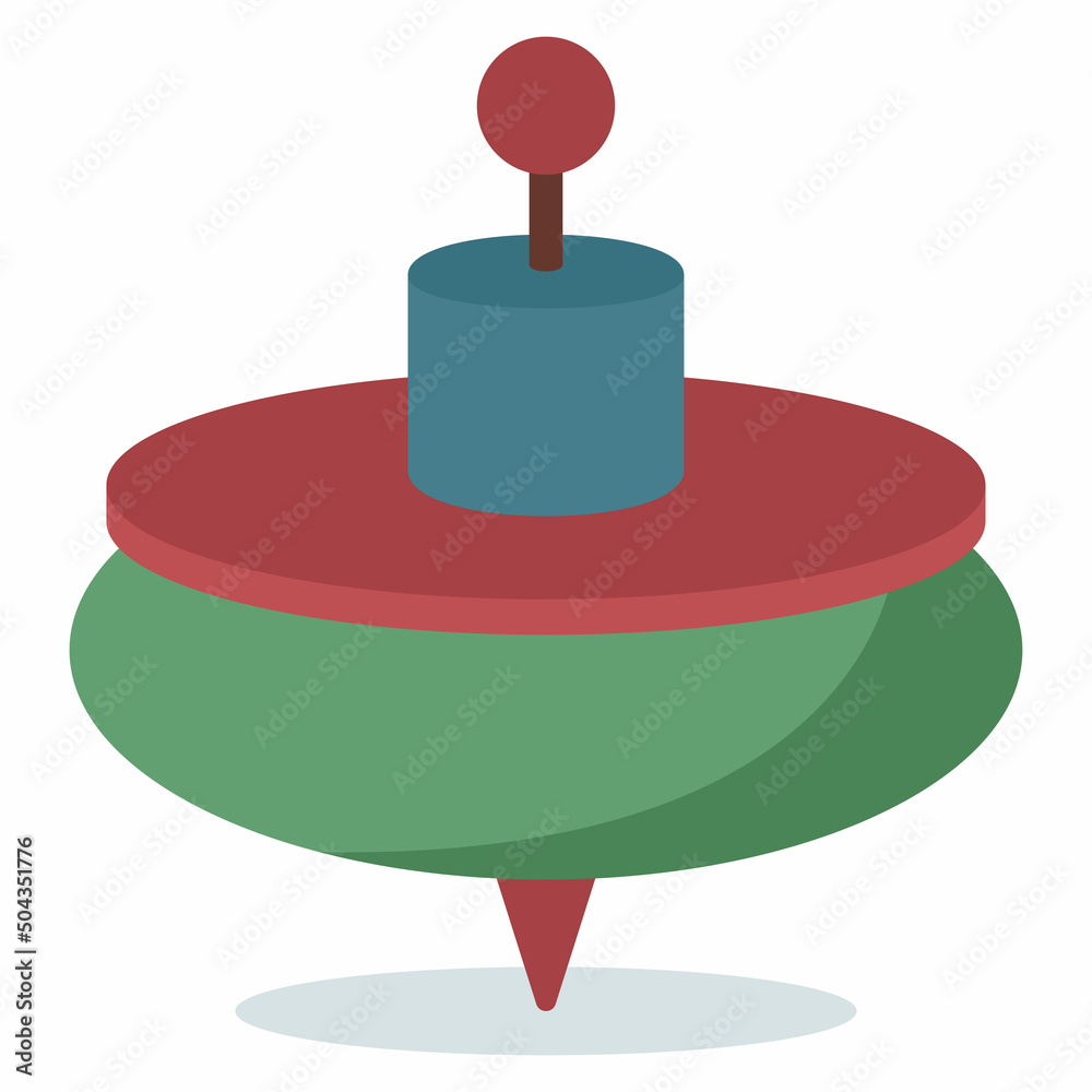Spinning top toy vector cartoon illustration isolated on a white background. Spinning top toy vector cartoon illustration isolated on a white background.