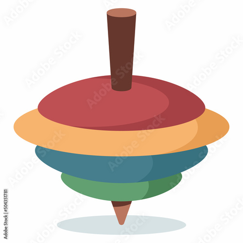 Top toy vector cartoon illustration isolated on a white background.