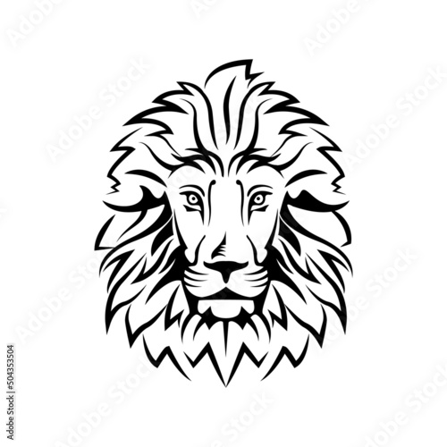 Lion icon outline symbol. Lion logo. Tattoo drawing muzzle of a lion