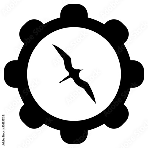 Fregattvogel und Zahnrad