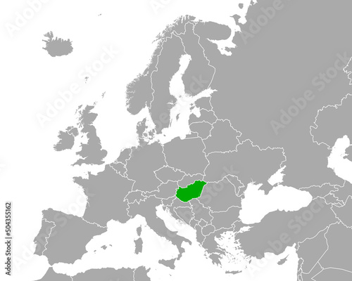 Karte von Ungarn in Europa