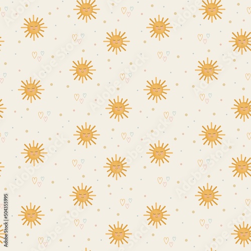 Seamless pattern.Hand drawn nursery design. Illustration for Baby home decor  baby shower  nursery room decor  children design.