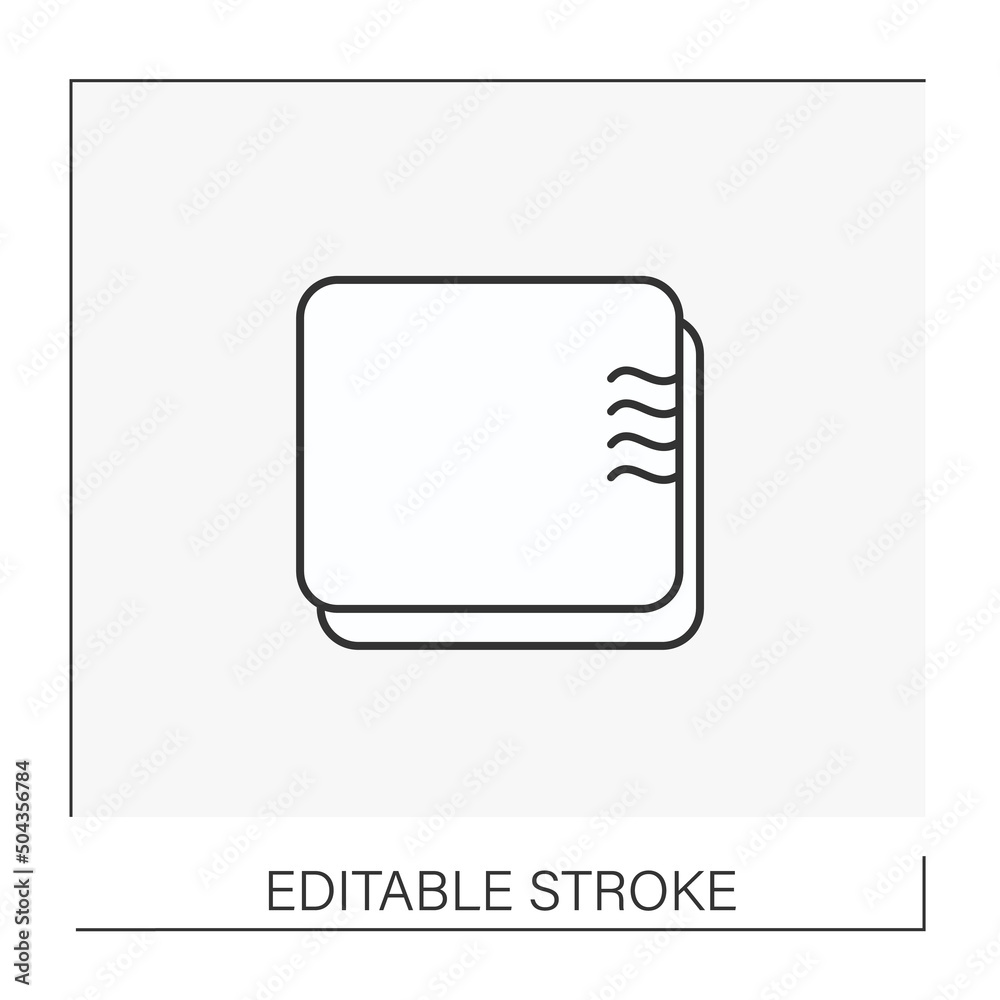Towel line icon. Napkin for cleaning surfaces. Cleaning concept. Isolated vector illustration.Editable stroke Towel line icon. Napkin for cleaning surfaces. Cleaning concept. Isolated vector illustration.Editable stroke