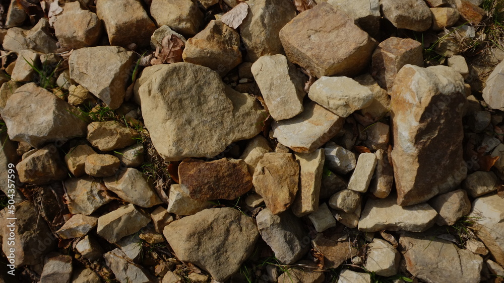 Rocky ground in the mountains, rocky soil