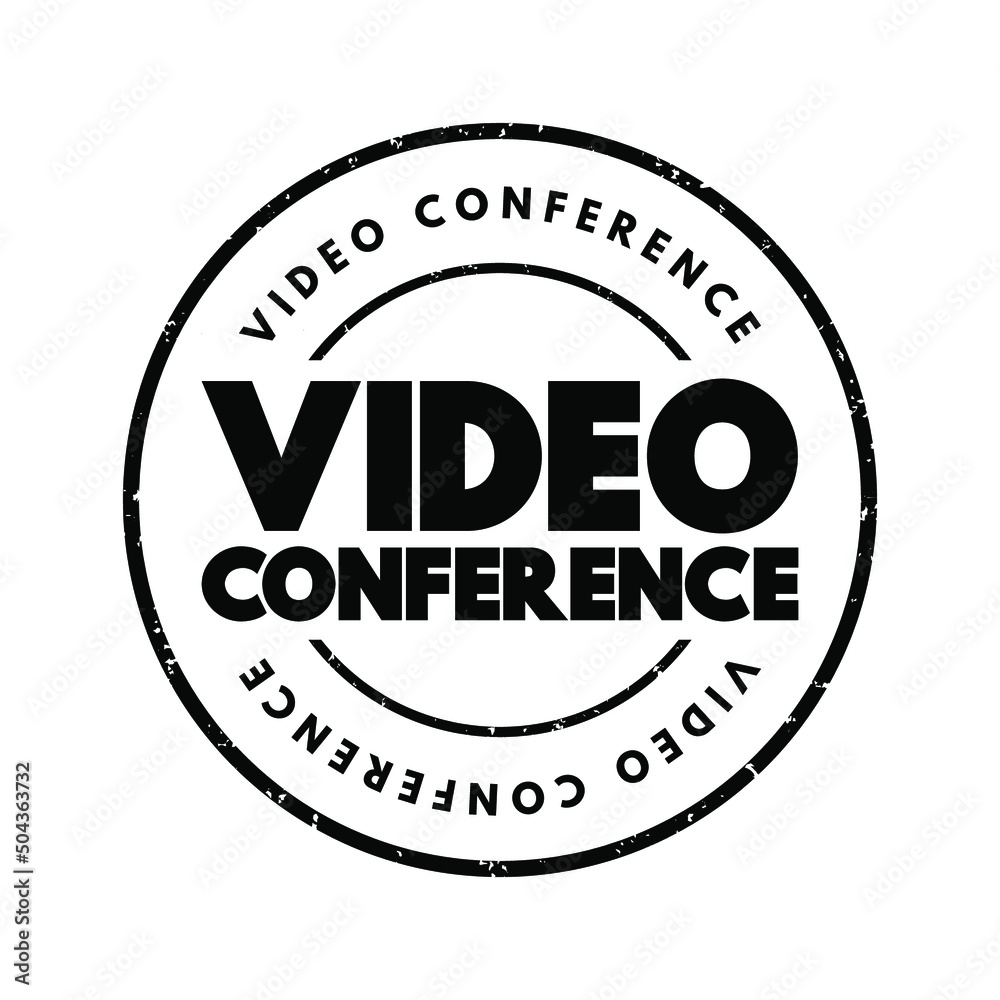 Video Conference text stamp, concept background