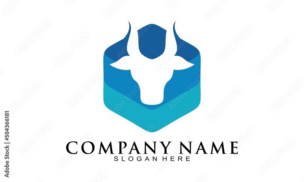 Modern bull head with polygon vector logo Modern bull head with polygon vector logo