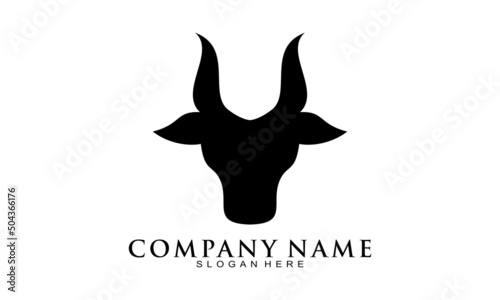 Bull head illustration vector logo