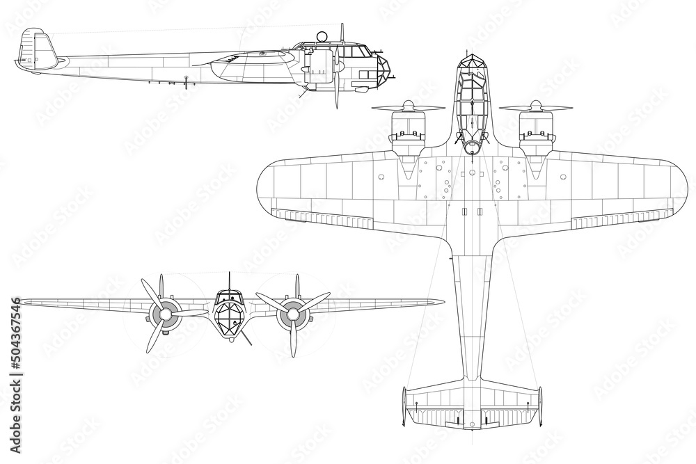Avión bimotor de bombardeo medio de hélice do-17