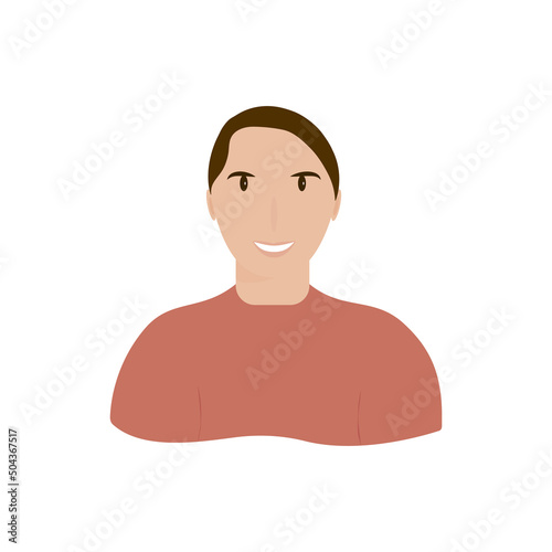 Man avatar, face icon, portrait, vector illustration