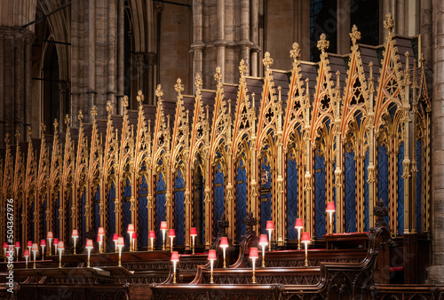 Schilderij op canvas The Choir At Westminster Abbey, London Illuminated At Night
