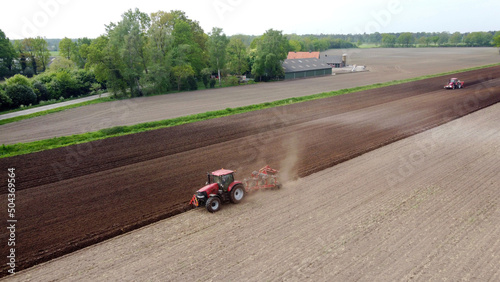 Plowing dry farmland