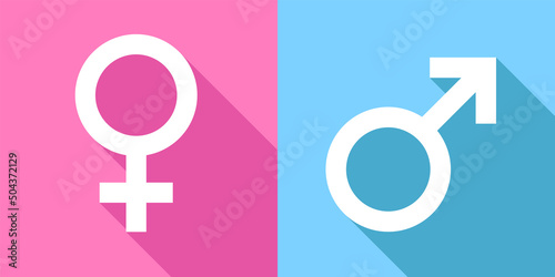 Gender male female sexual sign icon symbol flat design vector