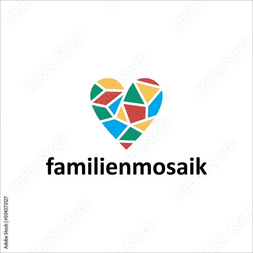 mosaic and heart logo vector